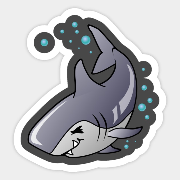 Kawaii Shark Sticker by LyddieDoodles